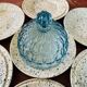 Sublime cloche de verre vintage bleu