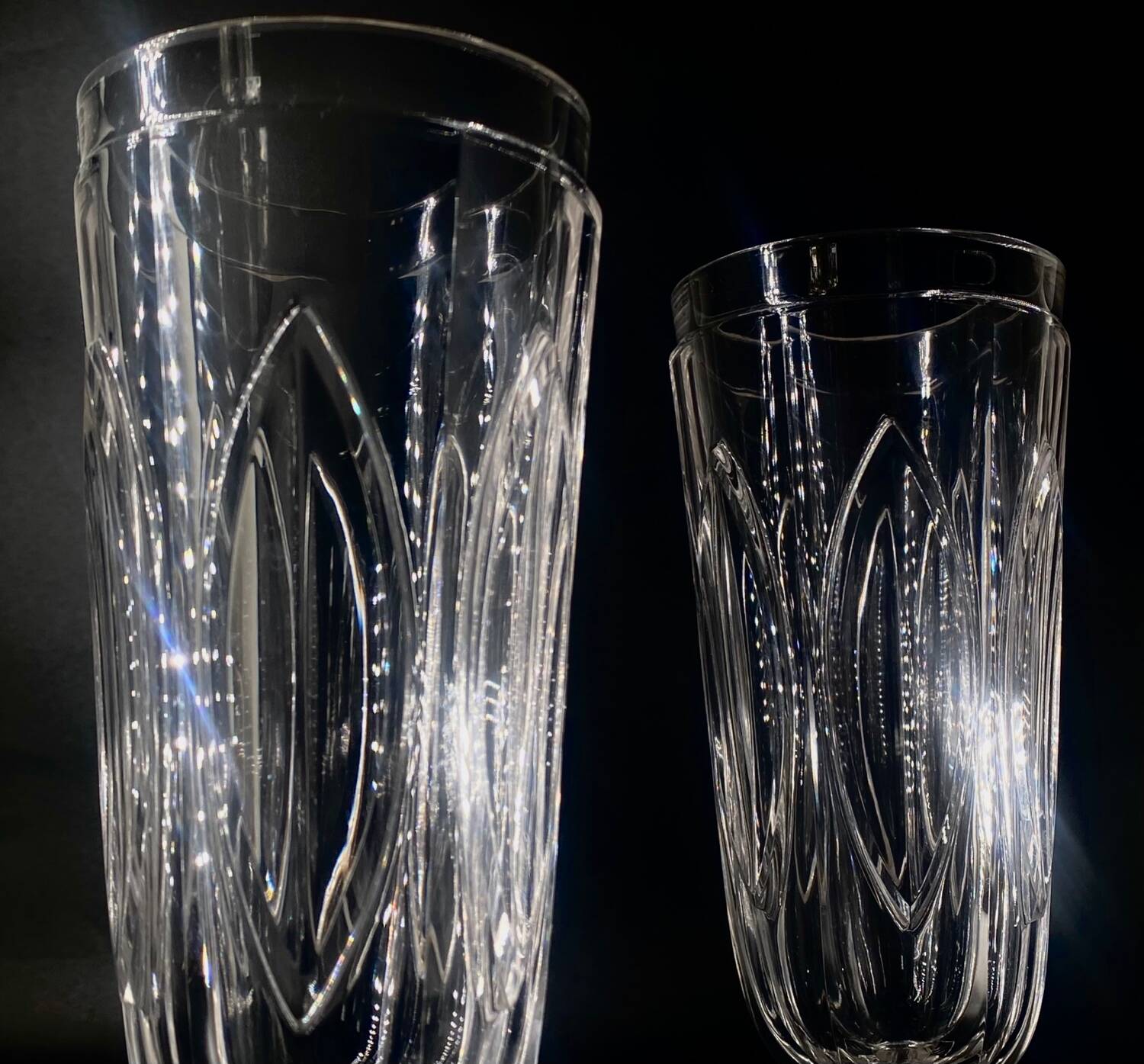 3 baccarat giant glasses 280ml m.à feuilles