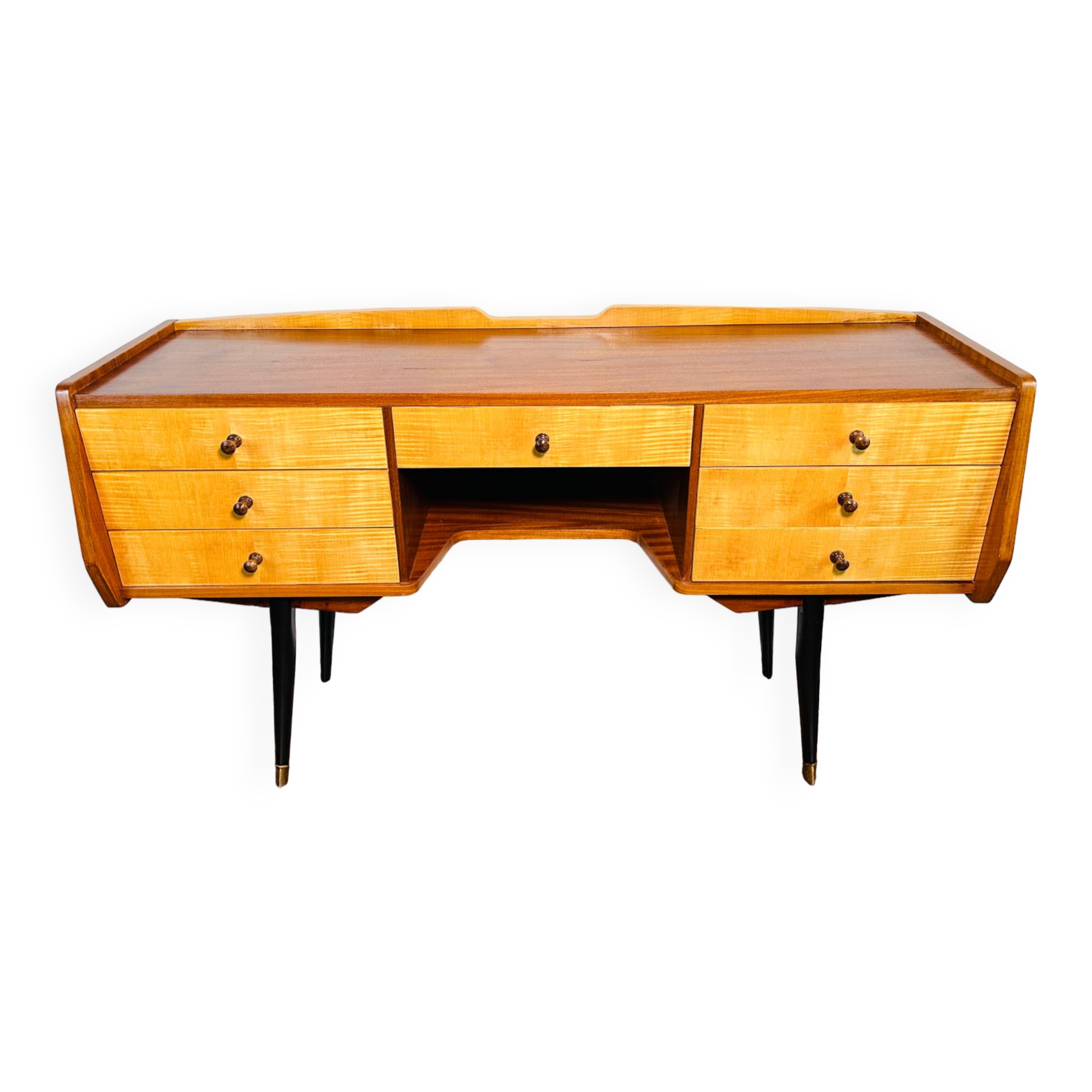 Bureau en teck et érable de style rétro 1960