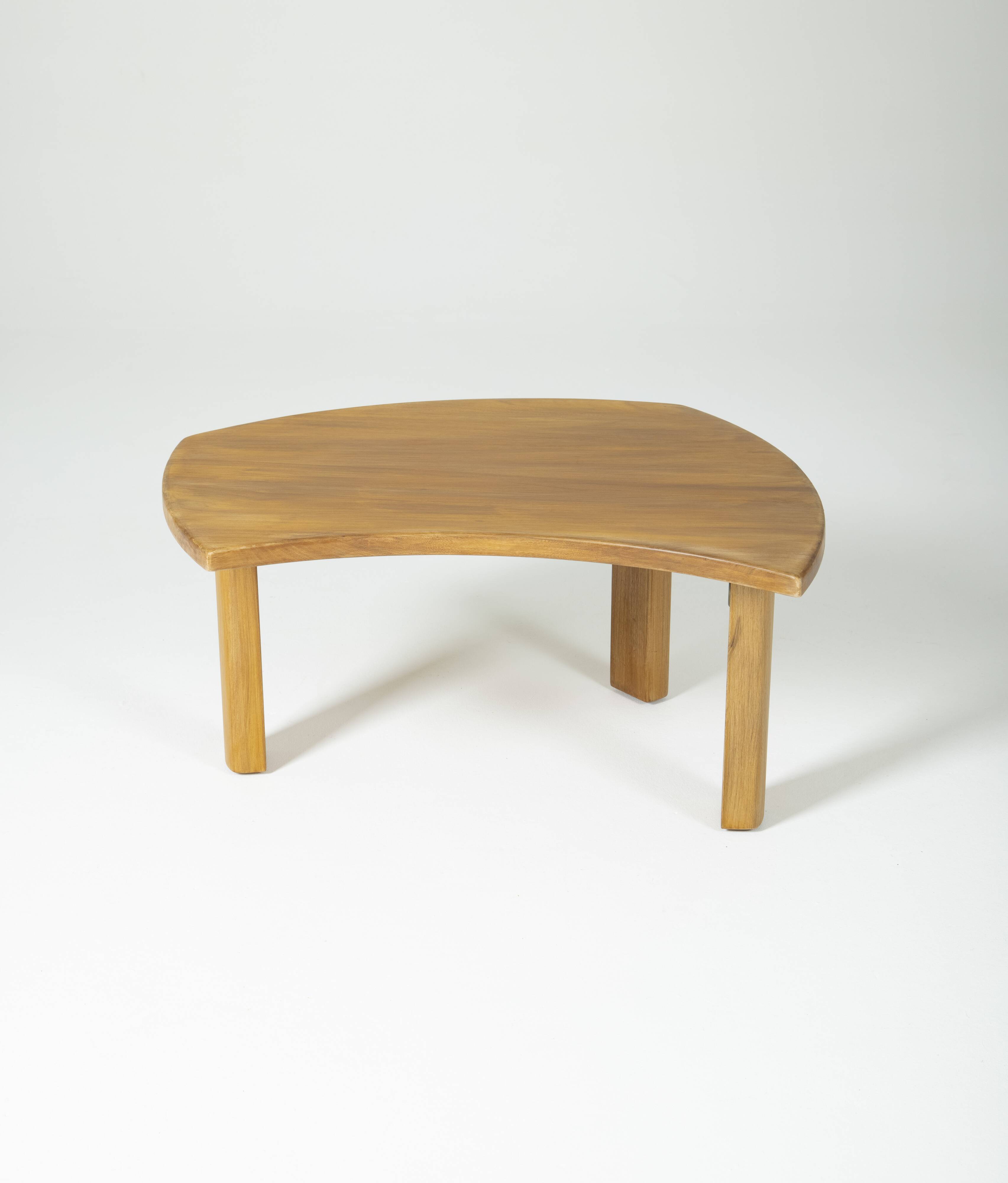 Table basse en orme massif, 1970s