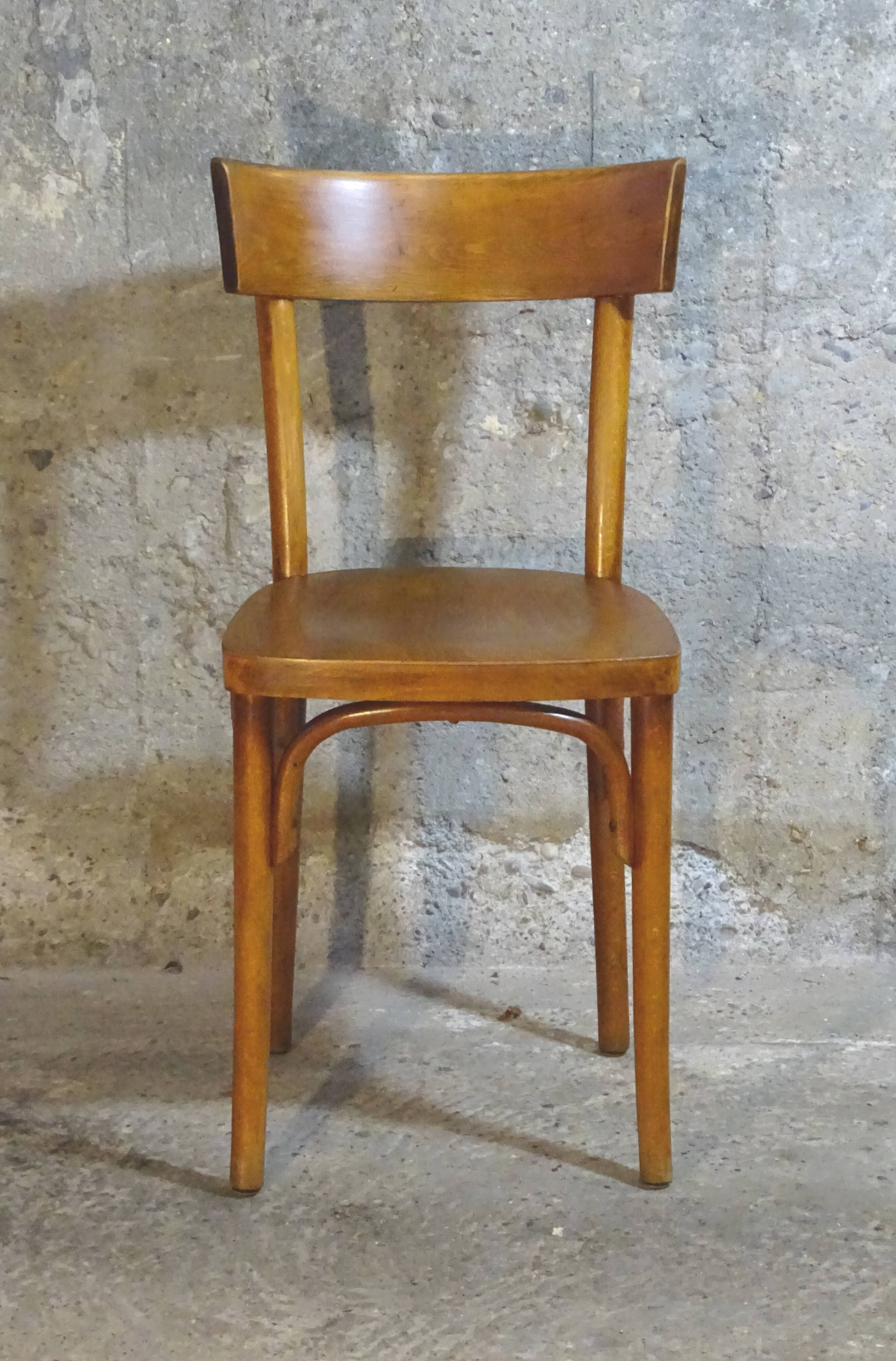 Série de 6 chaises Thonet 1960 bistrot