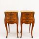 Pair French Rosewood Nightstands, Louis XV Marquetry Bedside Tables