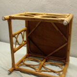 Vintage square coffee table in rattan-wicker