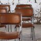 8 vintage tubular chrome and skai chairs, 1970