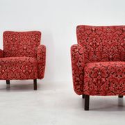 Set of two rare art deco armchairs h-283 by jindřich halabala, 1949s