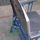 Electric blue metal armchair