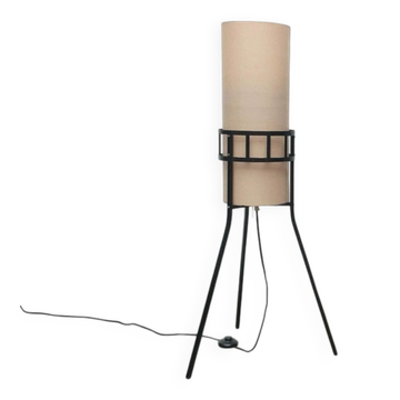 Mid-century tripod rocket floor lamp from the GDR of East Germany by Leuchtenbau Saller, 1960s.