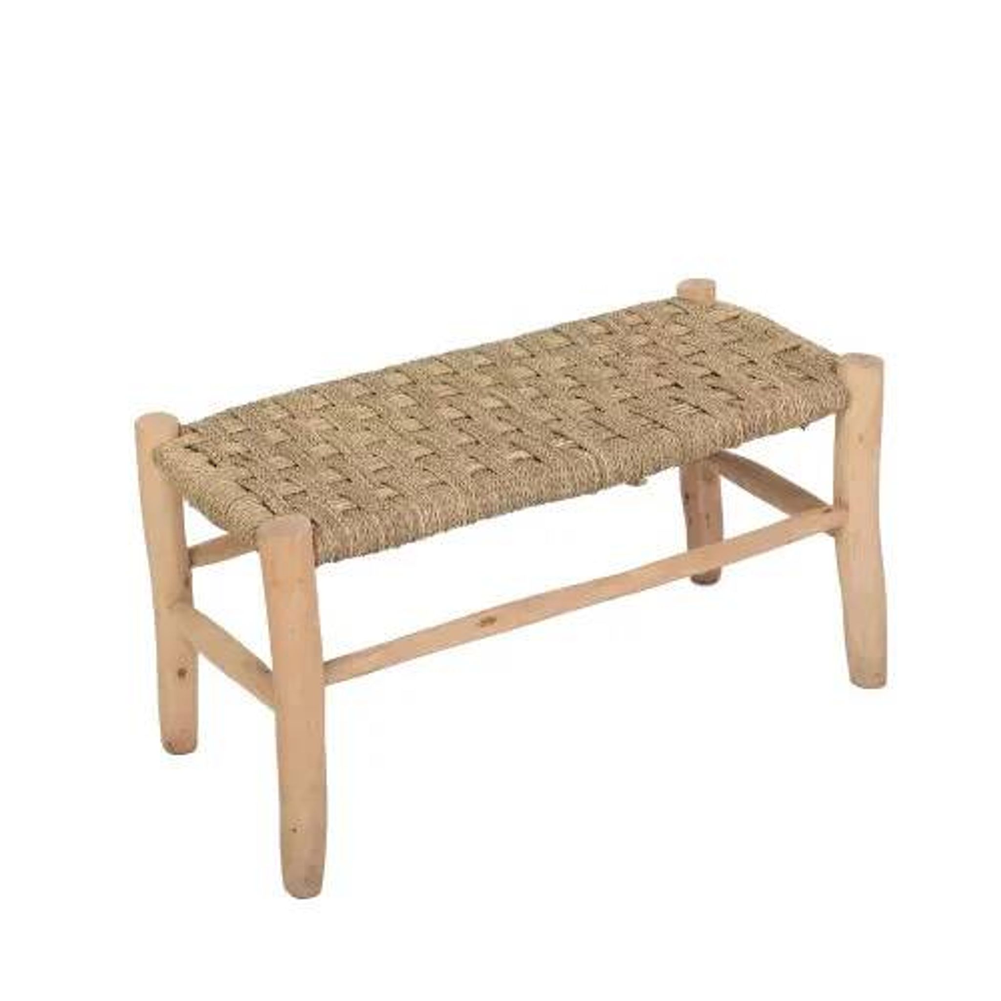 Banc marocain en bois de citronnier - Banquette tressée