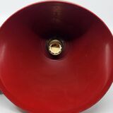 Vintage 1950s Red Metal Industrial Pendant Light