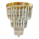 Venini wall lamp in glass with gold and chrome structure, Italy 1980