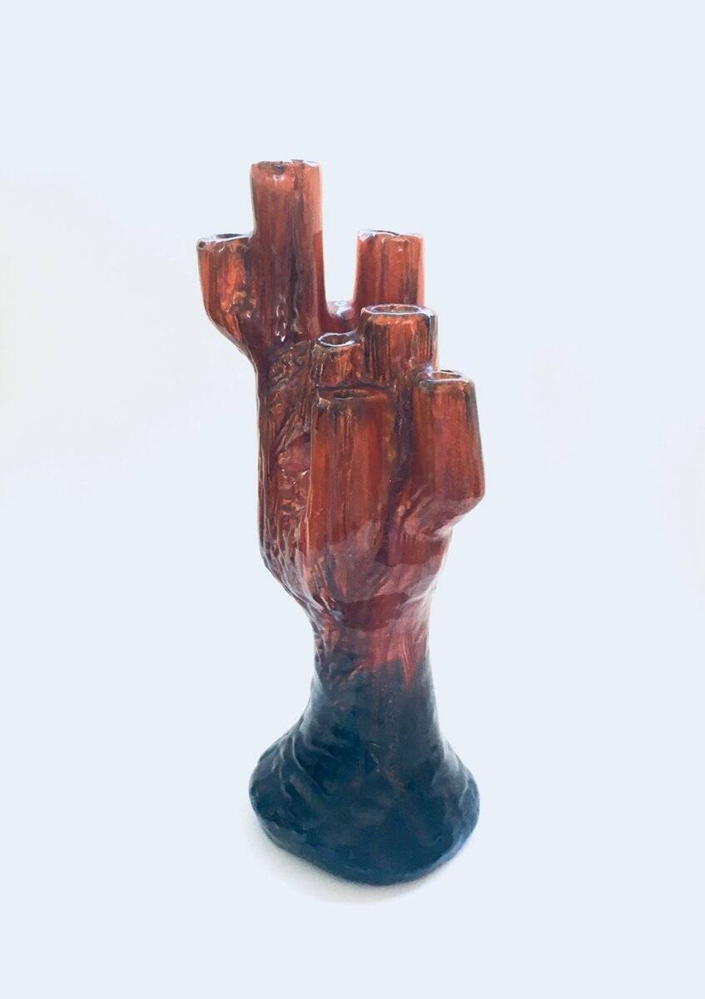 Mid-Century Cactus-Shaped Ceramic Candleholder, 1960s