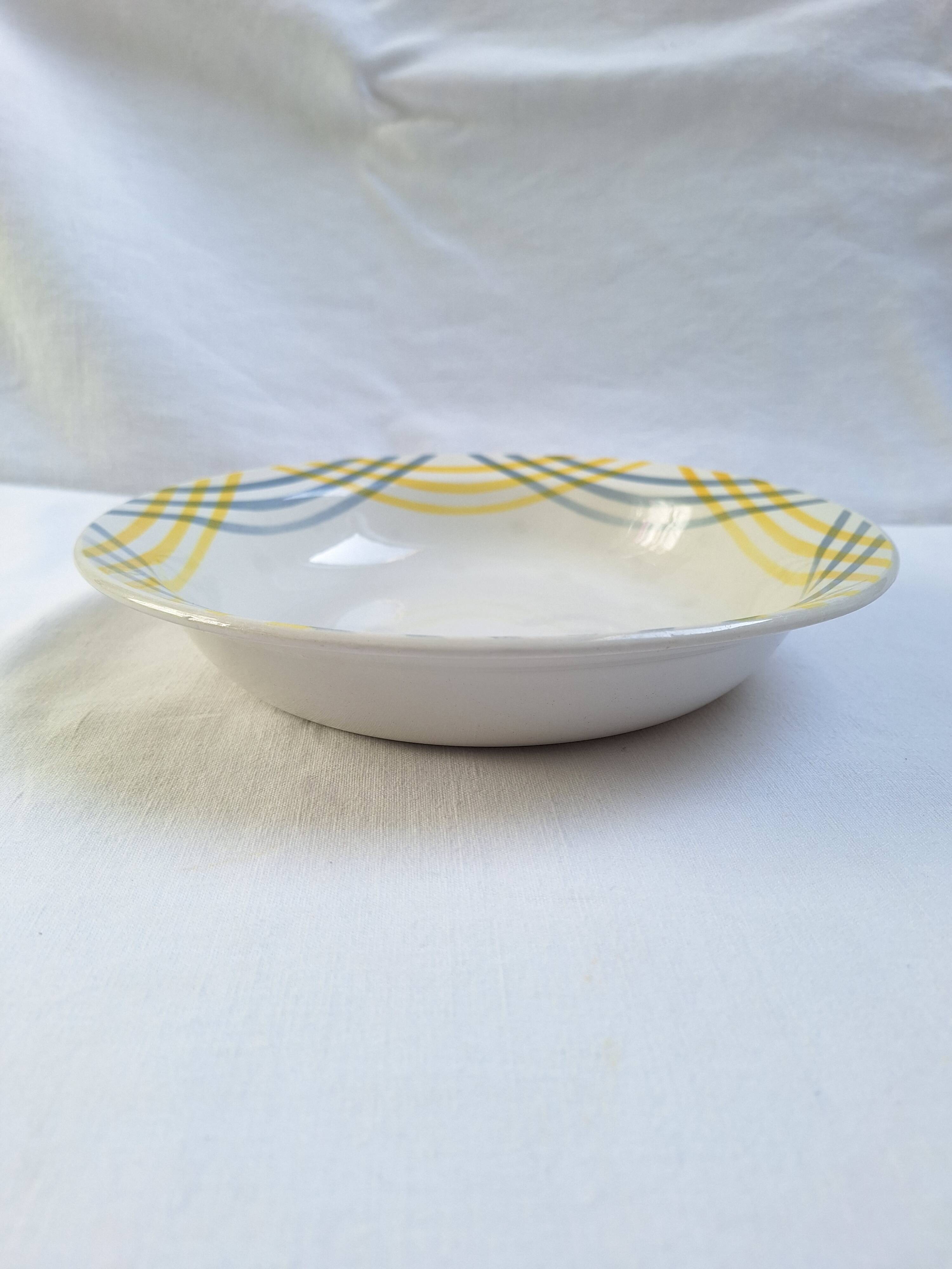 Plat creux Moulin des Loups jaune et gris