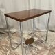 Art Deco pedestal table wood and chrome