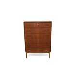 Commode-Chiffonier Tallboy en Teck Danemark 1960