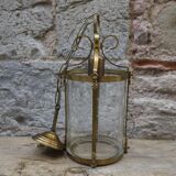 Lantern in brass and chissed glass