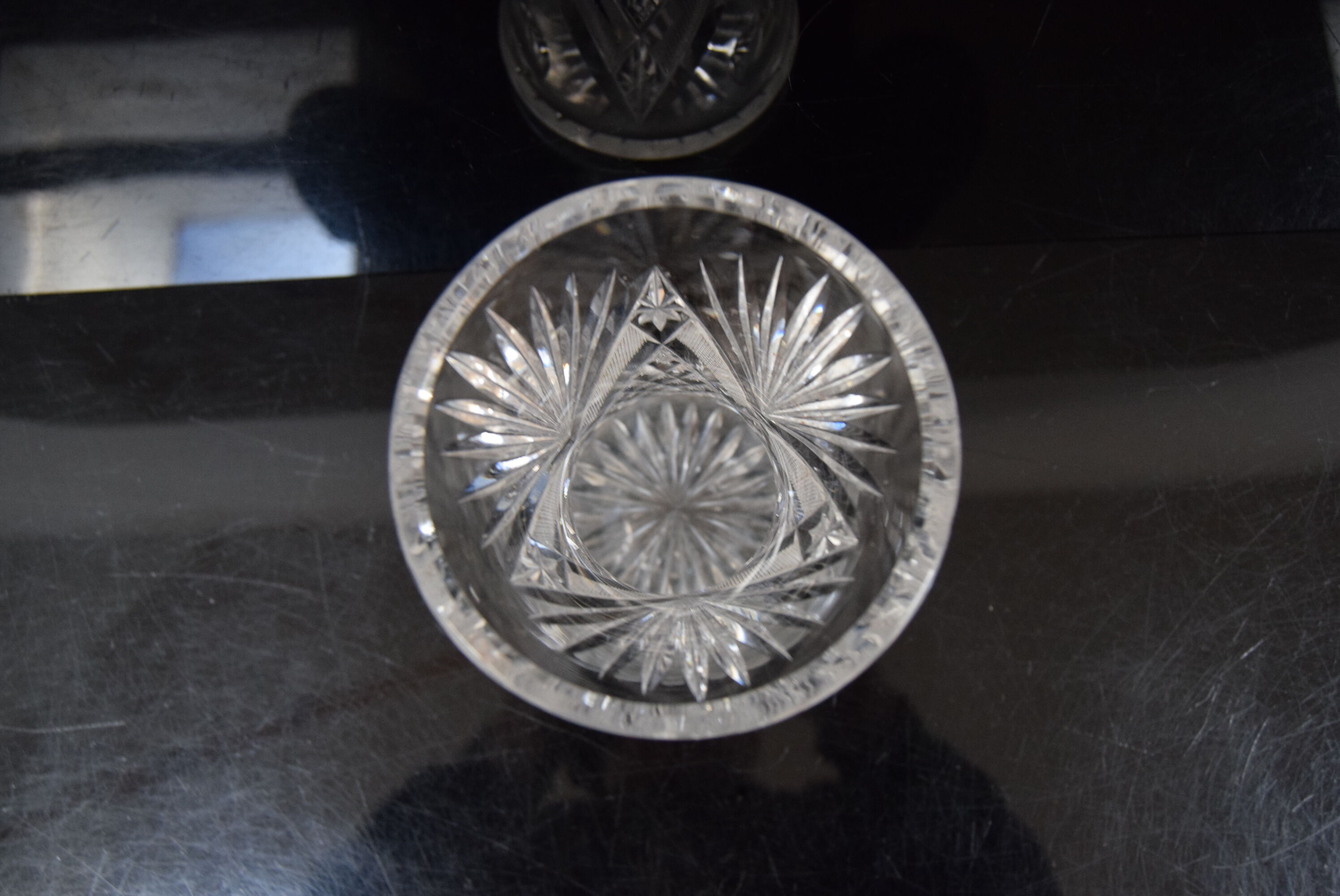 Vase Crystal Glass,Bohemia in the 1960's