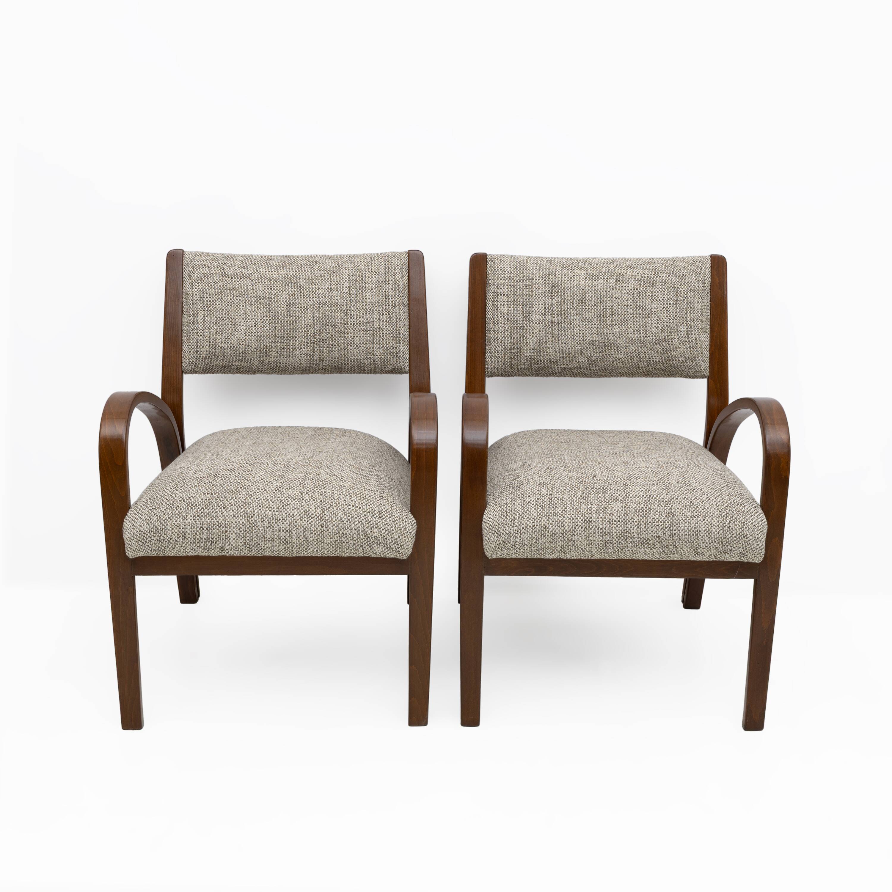 Art Deco Italian Fabric Two Armchairs and Small Sofa, 1930s