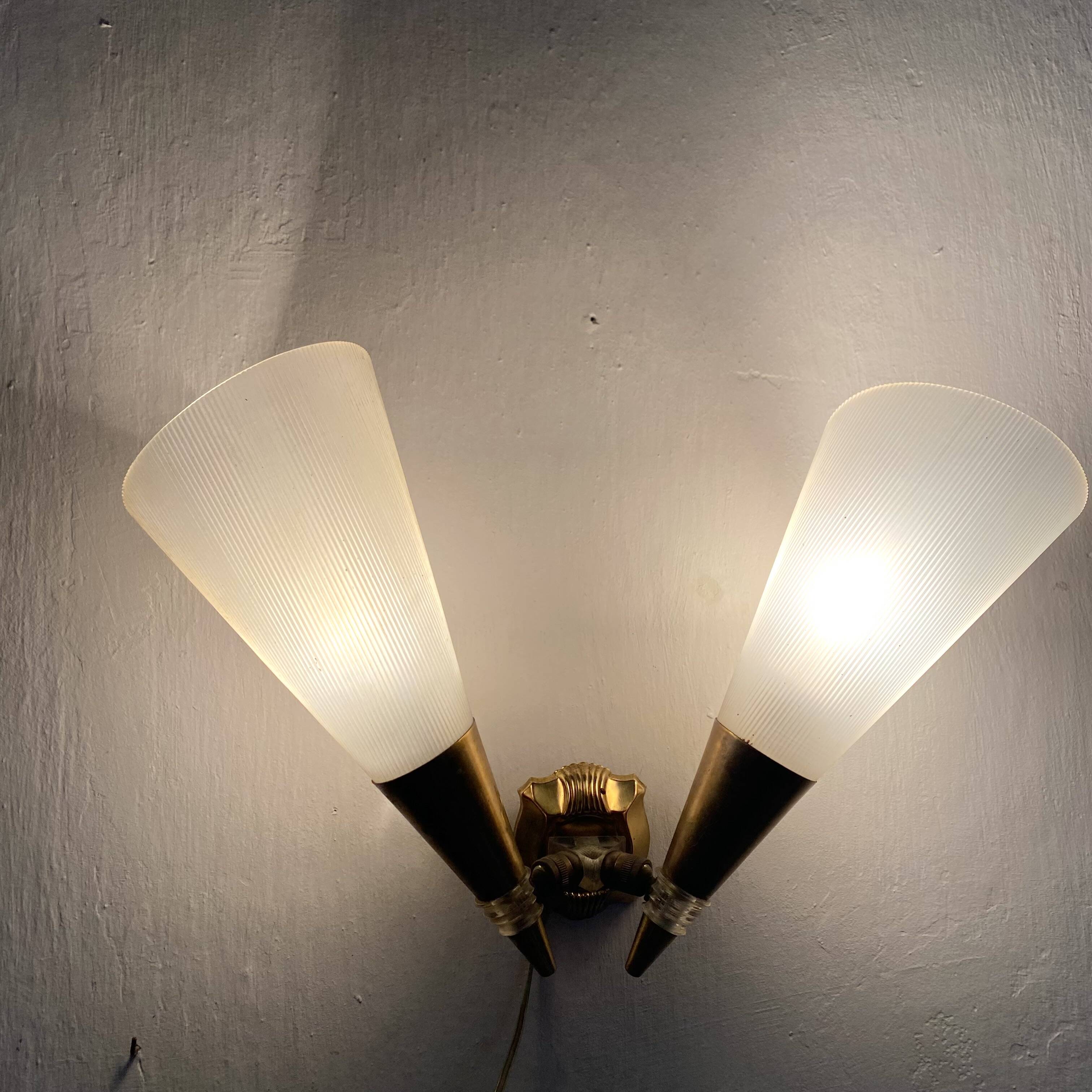 Adjustable conical wall lights from the 60s