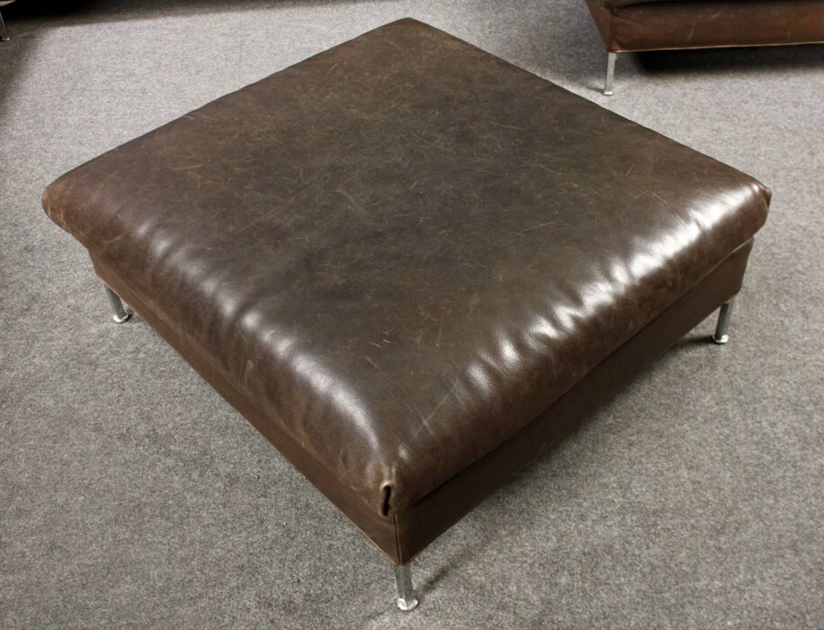 Gigantic modular leather sofa design for 12 people.