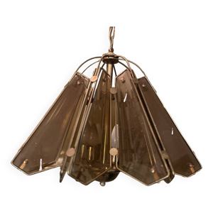 Lustre en verre fumé