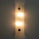 Pair of Modern Italian Murano Glass Green Water and Brass Wall Sconces