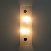Pair of Modern Italian Murano Glass Green Water and Brass Wall Sconces