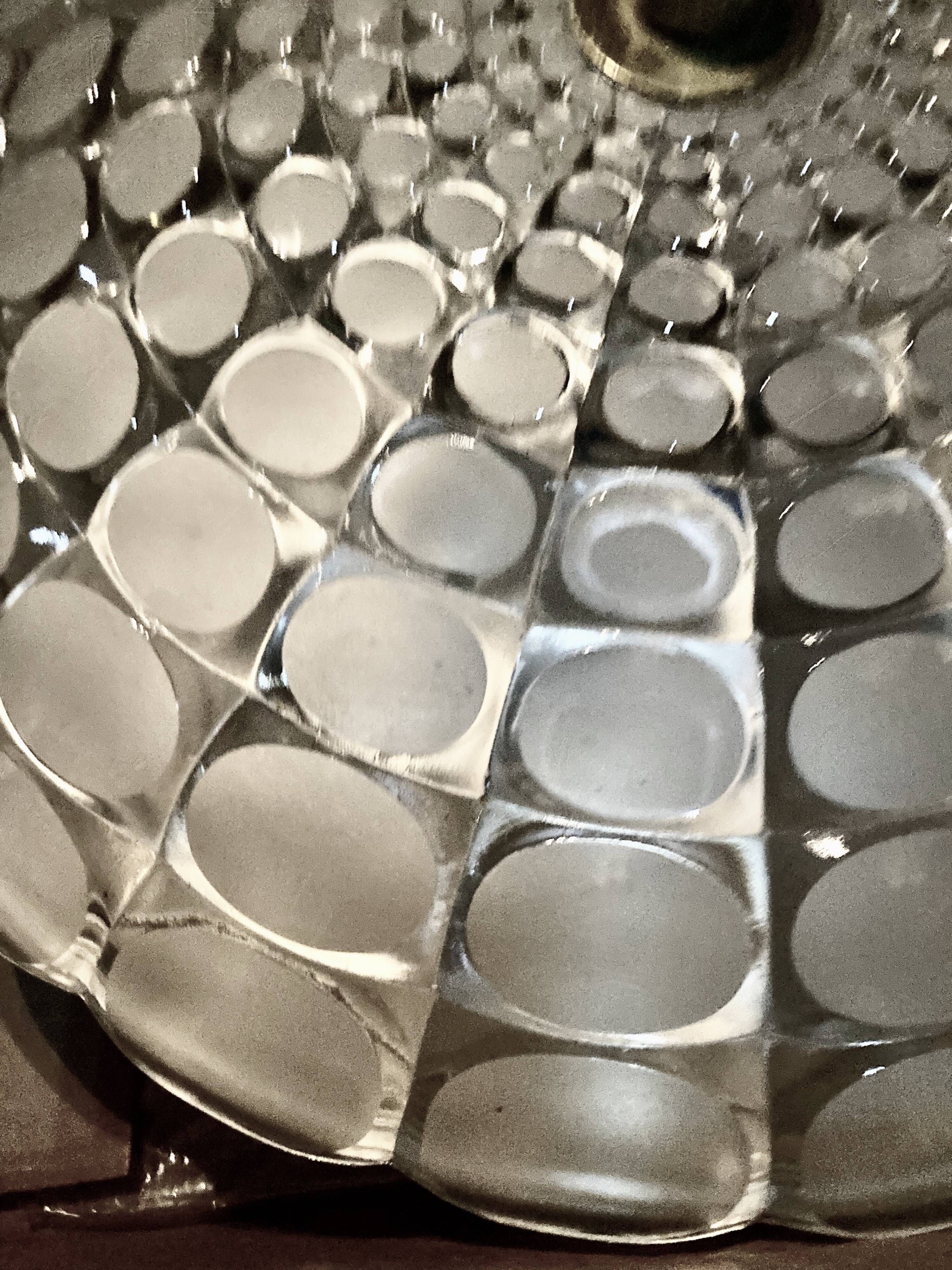 Vintage aluminum and glass ceiling light by Peill & Putzler 1970