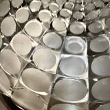 Vintage aluminum and glass ceiling light by Peill & Putzler 1970