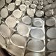 Vintage aluminum and glass ceiling light by Peill & Putzler 1970