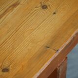 Modern Swedish coffee table in solid pine by Sven Larsson, brutalist, 1970s.