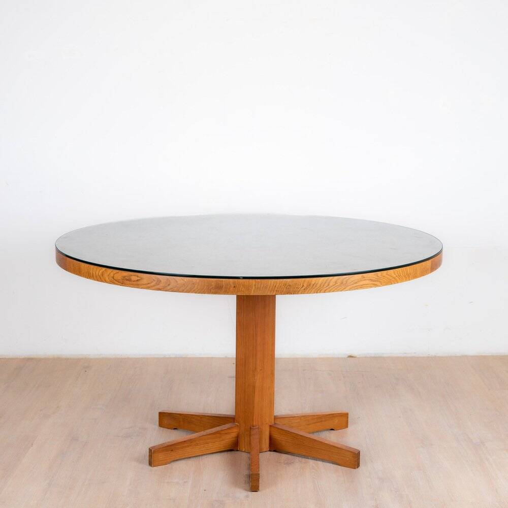 Round pine dining table, 1983