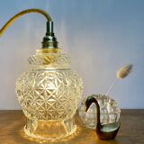 Vintage moulded glass tulip hand lamp