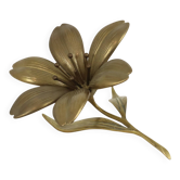 Mid-Century Brass Lily Flower Sculpture Figurine Ashtray