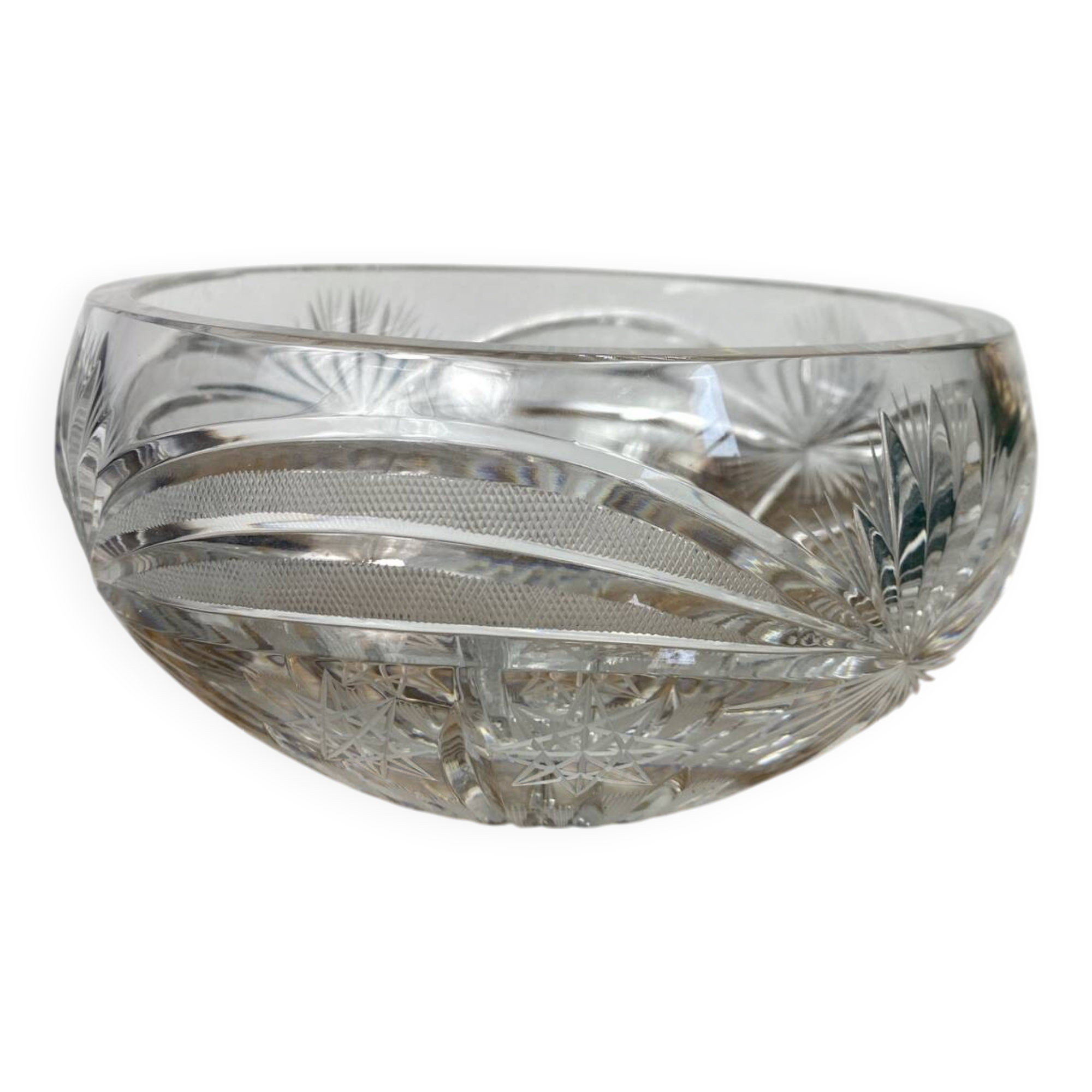 Cut crystal salad bowl