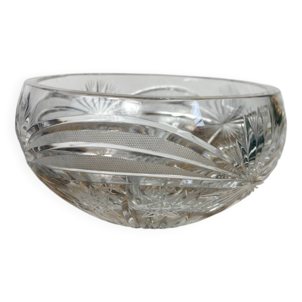Saladier en cristal taillé