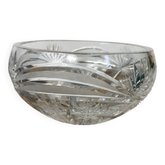 Saladier en cristal taillé