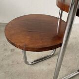 Bauhaus art deco console table in wood and chrome
