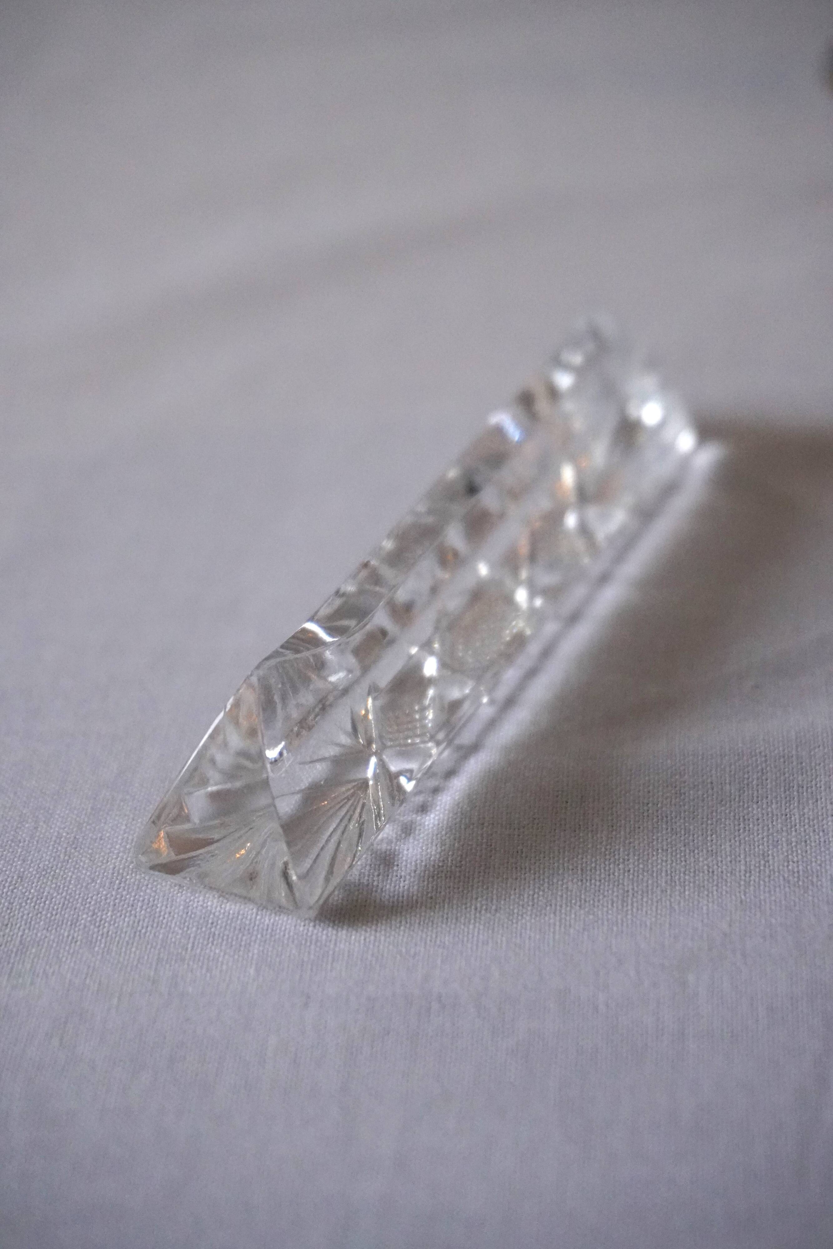 Set of 10 crystal knife rests