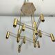 Vintage Italian brass and perspex chandelier by Zeroquattro from 70s