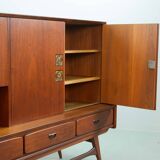 Louis van Teeffelen Vintage Design Teak Wooden High Sideboard for Webe 60s