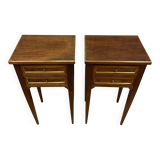Pair of walnut bedside tables
