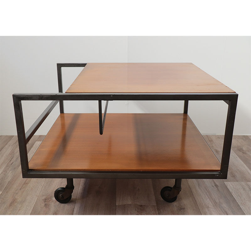 Vintage rolling coffee table by George Frydman circa 1960