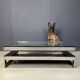 Vintage two-tiered coffee table in 23kt belgochrome, 1970s