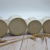 Set of 4 stoneware spice pots with original cork lid