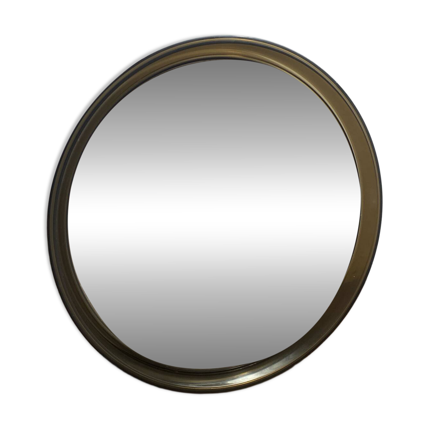 Circular mirror, smoked plastic, 1960s/70s.