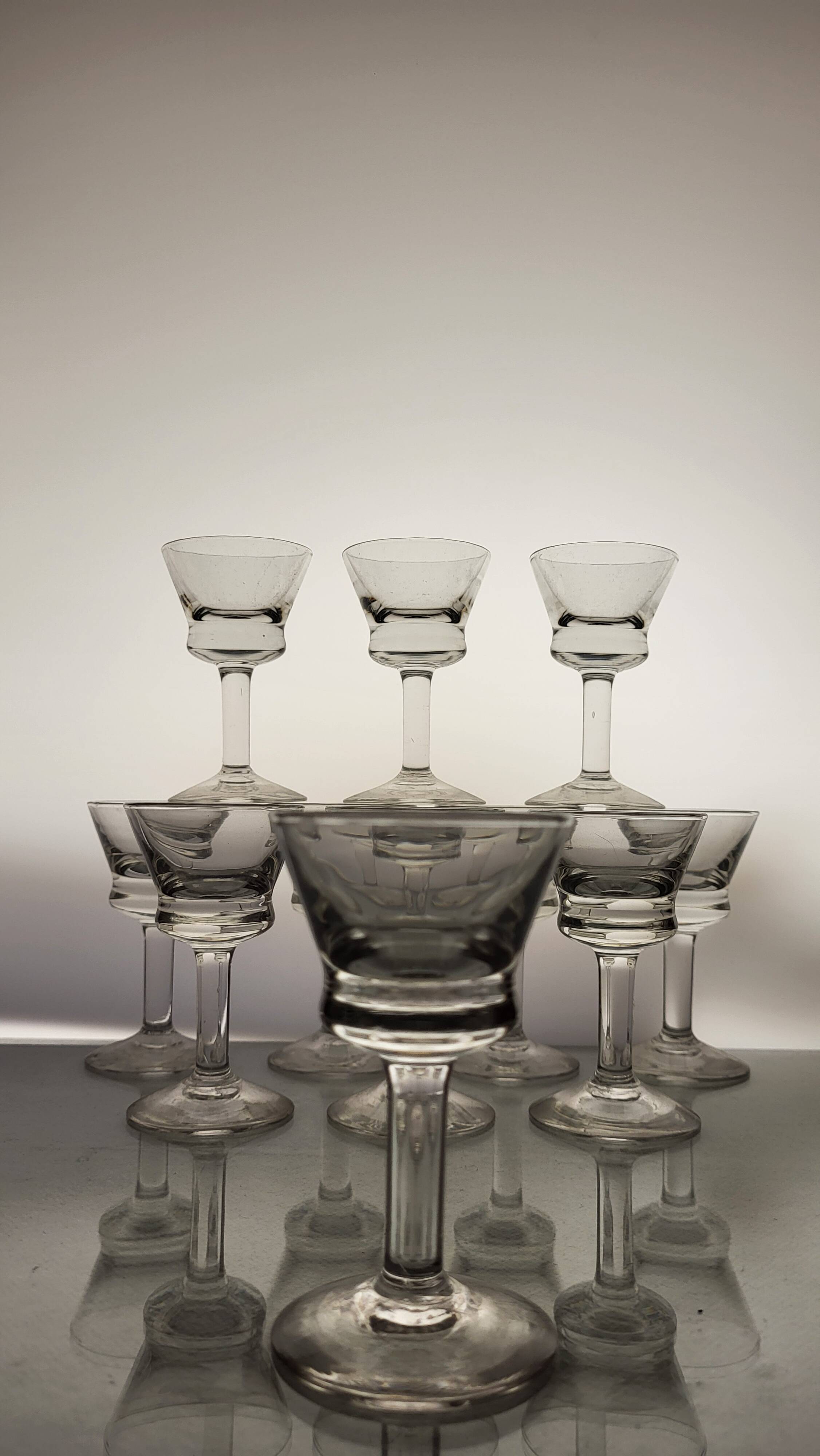 11 bistro liqueur glasses 1920s-30s