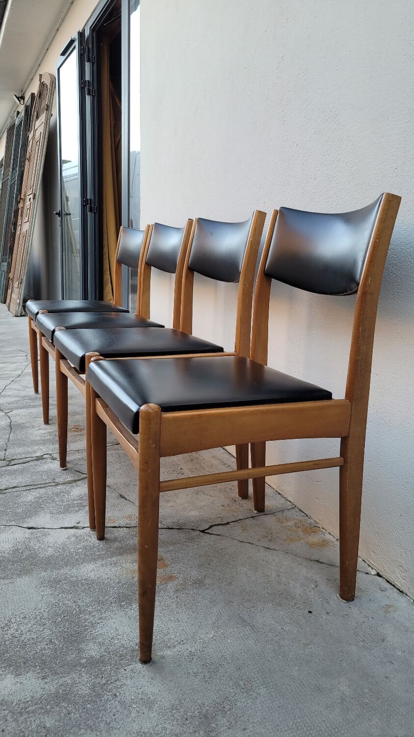 Série de 4 chaises scandinave vintage 1950
