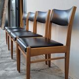 Series of 4 vintage Scandinavian chairs 1950