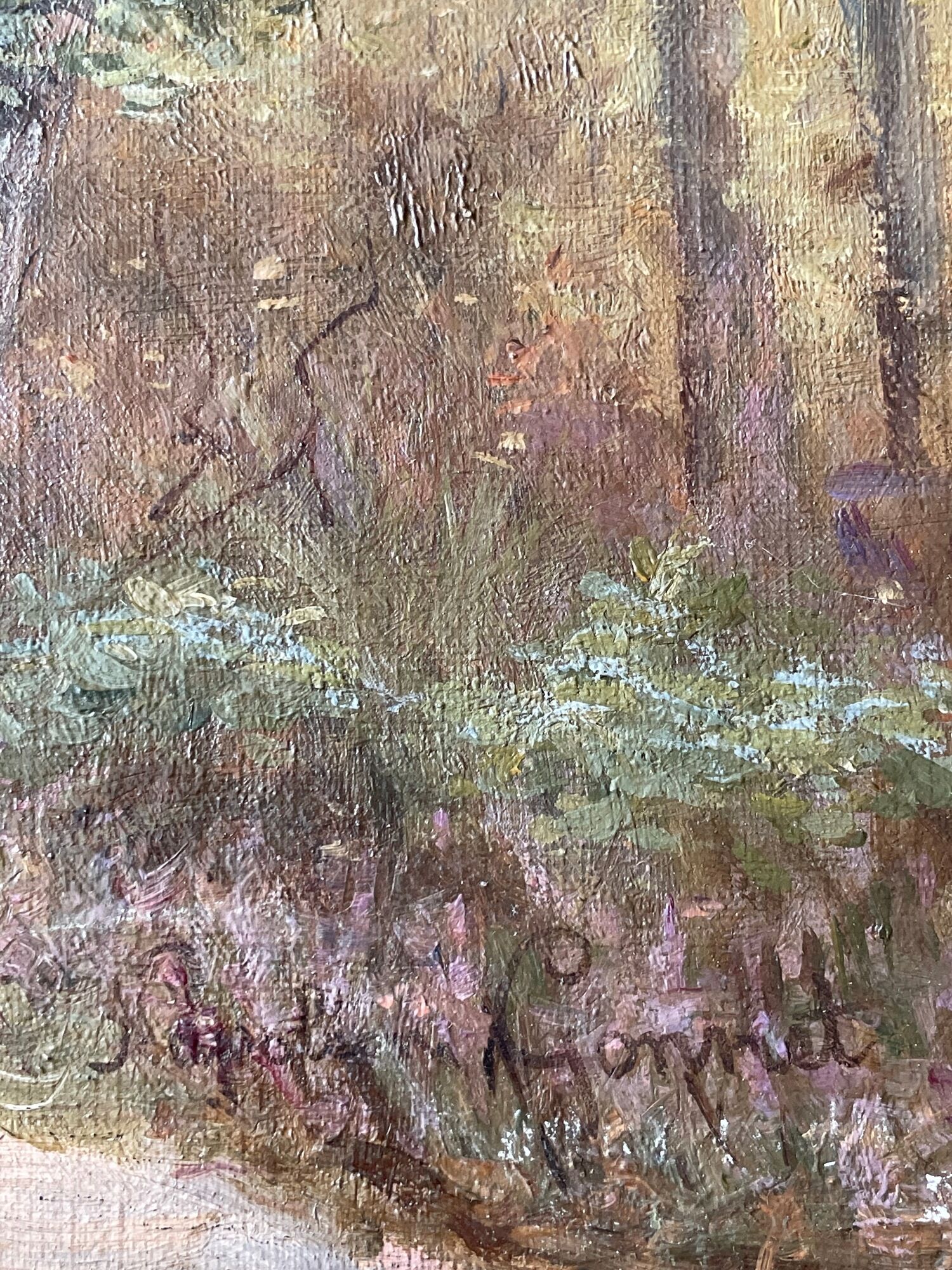 Painting painting old school of Barbizon nineteenth