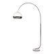 Lampadaire en chrome arc italienne vintage des années 20 avec abat-jour opaline c.1970